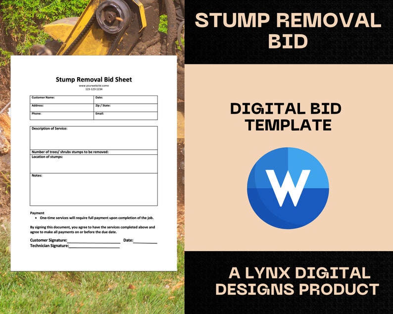 Stump Removal Digital Word Flyer Template Stump Tree Trimming Tree Cutting Tree Removal Tree Care Arborist Tree Cutters image 1