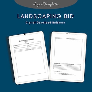 Landscaping Bid Sheet | Landscaping Agreement Template | Bid Proposal ...
