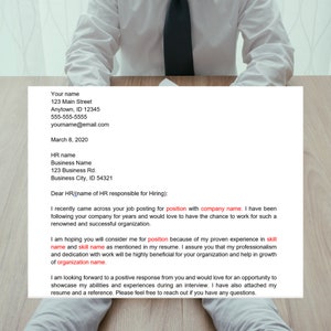 Plantilla de carta de interés / Muestras de carta de interés / Carta de interés para un trabajo / Carta de negocio digital / Descarga digital instantánea