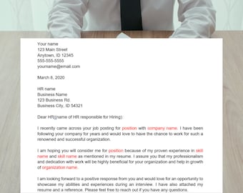 Letter of Interest Template | Letter of Interest Samples | Letter of Interest for a Job | Digital Business Letter | Instant Digital Download