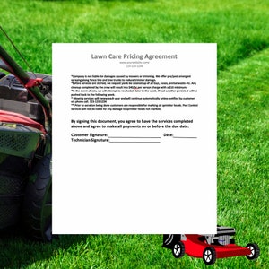 Lawn Mowing Bid Pricing Sheet Lawn Trimming Agreement Sheet Lawn Mowing Bid Pricing Sheet Lawn Trimming Agreement Sheet