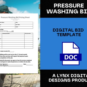 Hochdruckreinigung Digitales Angebotsblatt Hochdruckreinigung ︱Power Washing Vertrag ︱Vorschlag ︱Voranschlag ︱Vereinbarung ︱Vorlage | Einfacher Vertrag