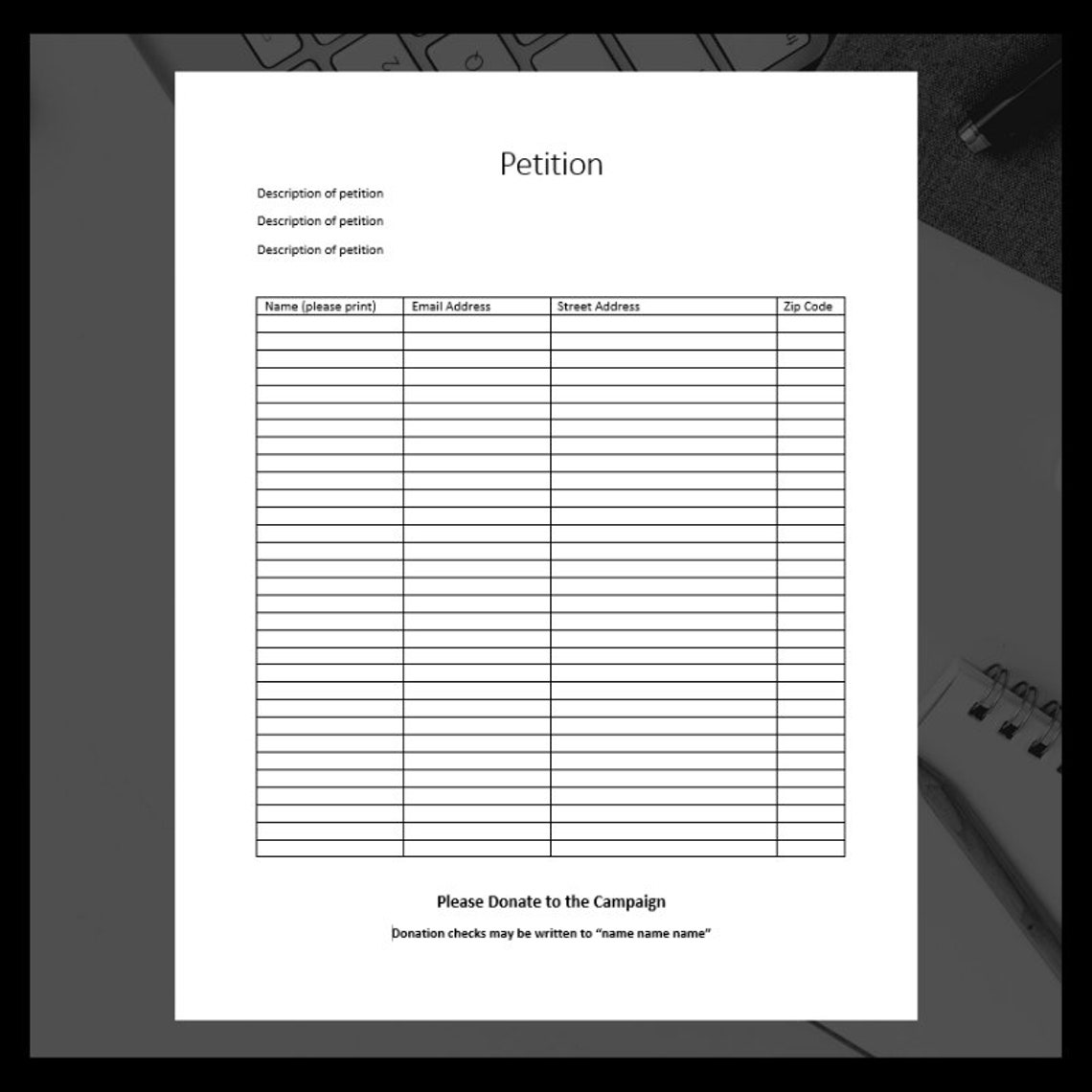 Modèle de pétition Modèle de format de pétition Modèle de pétition