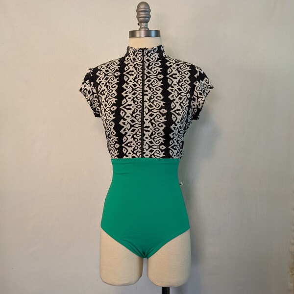 Custom Inked Halter Leotard Tall Collar Low Back - Lycra main image 1