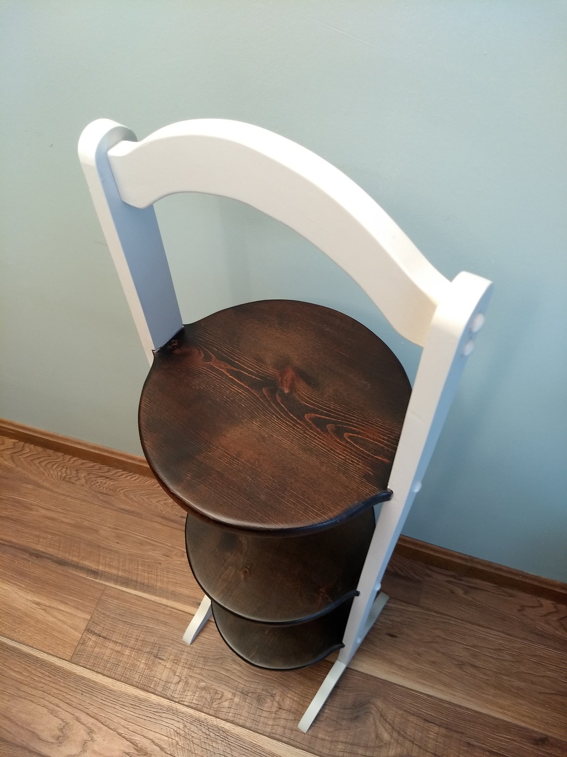 Three Tiered Wood Shelf, Free Standing Wood Shelf, Handmade Vintage