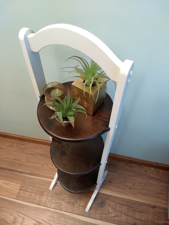 Three Tiered Wood Shelf Free Standing Wood Shelf Handmade Etsy