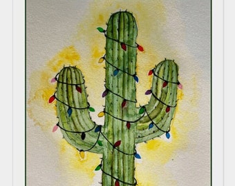 Christmas Saguaro Notecard