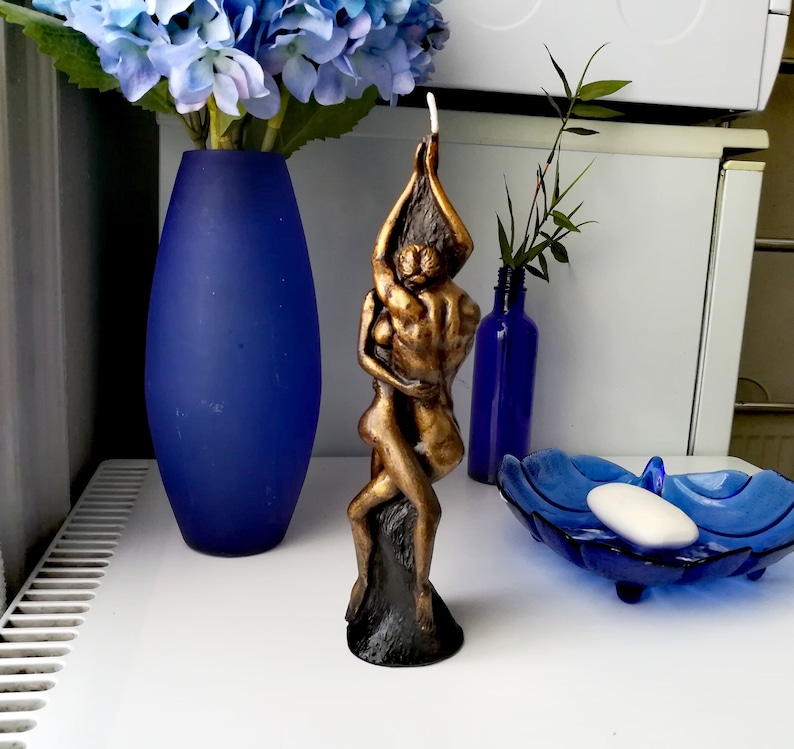 Lovers candle in gold and black. Loving couple candle with Etsy