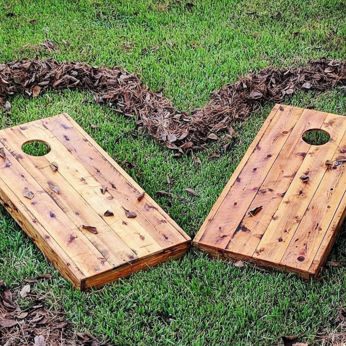 Rustic Solid Wood Cornhole Game Set: Regulation Size Bean Bag Toss - Etsy
