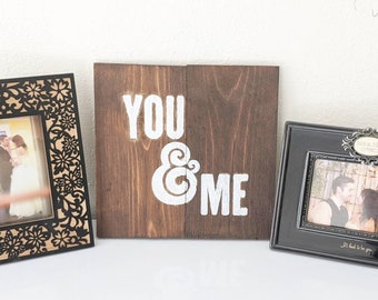 You & Me Wall Art, Wedding Gift, Valentine's Day Present, Sustainable Wood Home Decor, Anniversary Love, Vacation, Spring, Mother Day Father