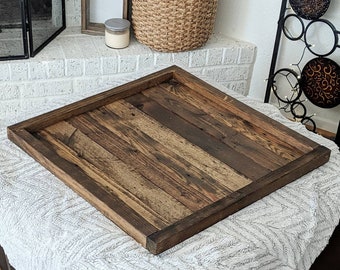 Rustic Wood Ottoman Tray, Oversized Ottoman Coffee Table, Large Wooden Puzzle Board, Pouffe Top Cover, Housewarming, Mothers Day Father Gift