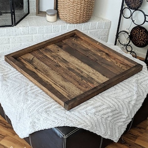 Rustic Reclaimed Wood Ottoman Tray: Oversized Coffee Table