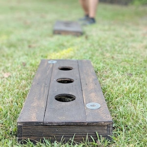 Toss-gameset rustiek: teruggewonnen hout, buitenentertainment