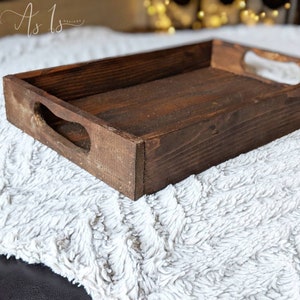 Reclaimed Wood Nesting Tray Set: Rustic Ottoman Coffee Table Serving Trays