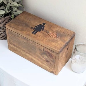 Rustic Reclaimed Wood Bathroom Box: Feminine Hygiene Storage