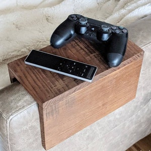 Reclaimed Wood Couch Arm Tray: Rustic Sofa Butler Table