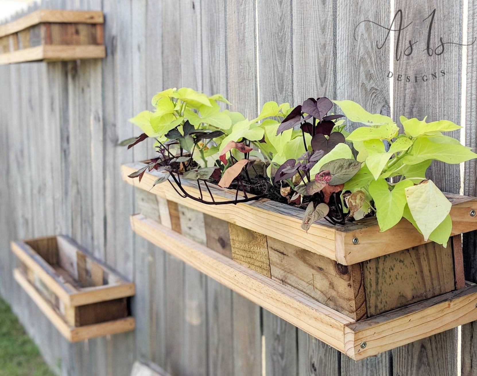 Jardinière en Bois Verticale, Famille d'été, Boîte de Jardinage Suspendue, Jardinière Jardinage Vert