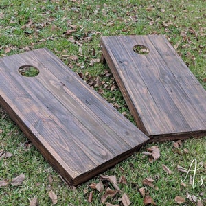 Solid Wood Regulation Cornhole Game, Rustic Bean Bag Toss, Wedding Party, Men's Gift Football, Sports Tailgate, Backyard Entertainment