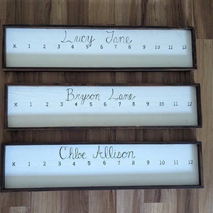 School Picture Board, Grade School Photo Progression Frame, Rustic ...