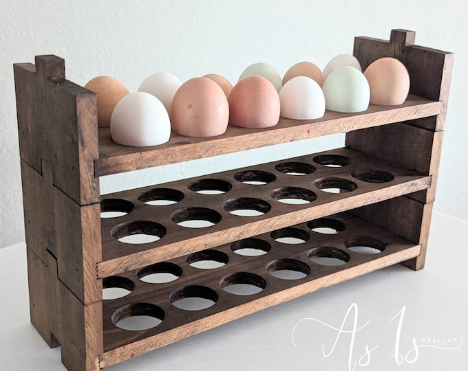 Reclaimed Wood Egg Crate: Farm Fresh Chicken/Quail Egg Holder