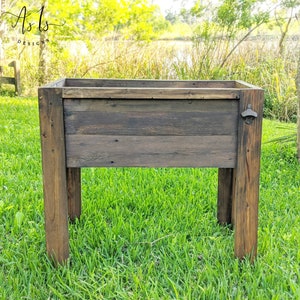 Cooler Stand, STAND ONLY, Standing Rustic Wood Drink Cooler, Guys Birthday, Outdoor, Sports Tailgate Football Party, Spring, Mothers Father image 5