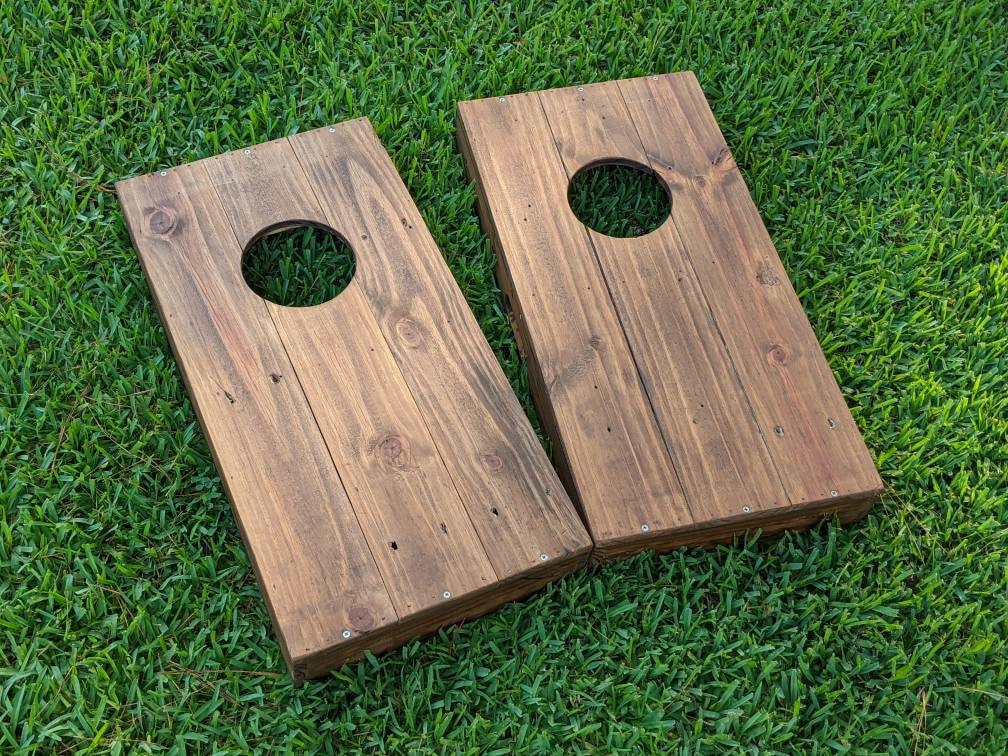 NI-ROU Wooden Cornhole Set Include 8pcs Bean Bags 2pcs Board Classic Wood Bean Bag Toss Games New Size with Carry Bag Perfect for Outdoor & Indoor 