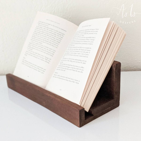 Wood Tablet Book Phone Stand, Rustic Recipe Display Holder, Electronics Accessory, Gift Him, Office Desk, Spring, Mothers Day Father Gift