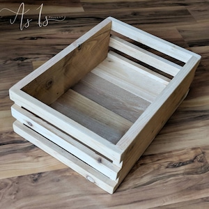 Wood Storage Crate, Farmhouse Decor, Wooden Soap Display, Bathroom Caddy, Desk Supply Organizer, Craft Room, Spring, Mothers Day Father Gift image 2