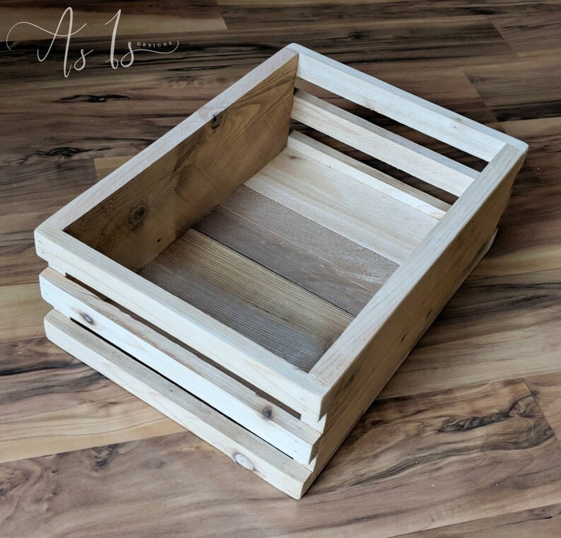 Wood Storage Crate, Farmhouse Decor, Wooden Soap Display, Bathroom Caddy, Desk Supply Organizer, Craft Room, Spring, Mothers Day Father Gift image 2