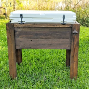 Cooler Stand, STAND ONLY, Standing Rustic Wood Drink Cooler, Guys Birthday, Outdoor, Sports Tailgate Football Party, Spring, Mothers Father image 3