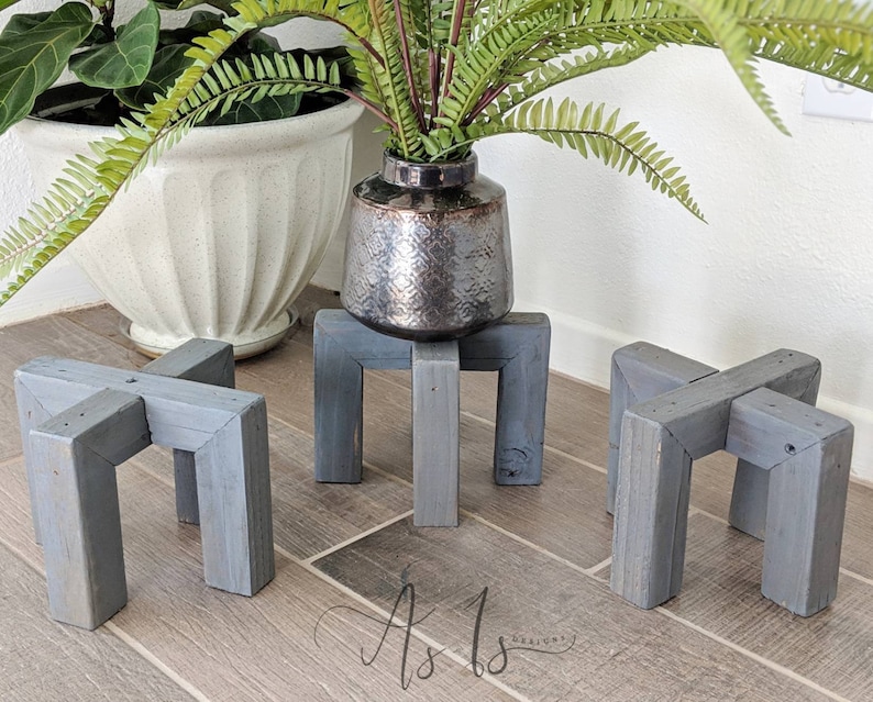 Wood Plant Stand Pot Holder Table Indoor Bohemian Decor Etsy