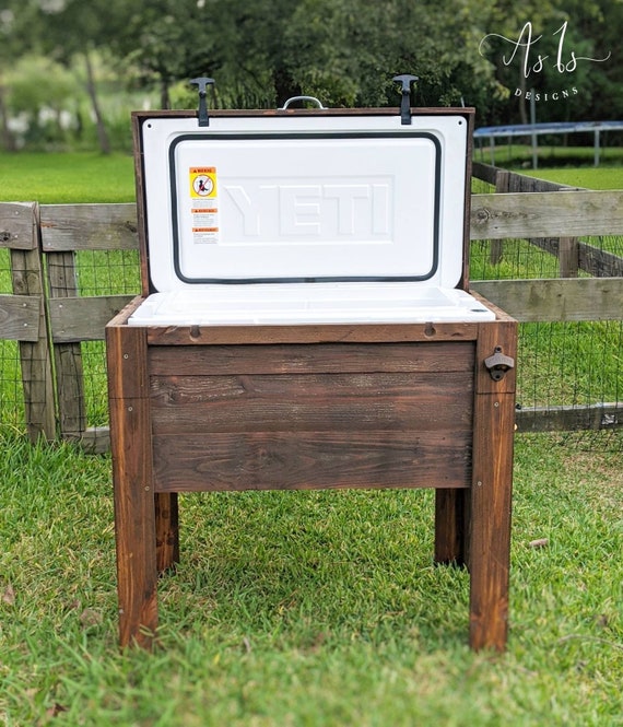 Standing Wood Cooler, Rustic Drink Stand, Wood Icebox, Birthday