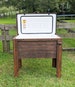Standing Wood Cooler, Husband Summer Outdoor, Rustic Drink Cooler Stand, Wood Icebox, Birthday, Gift For Men, Sports Tailgate Party Football 