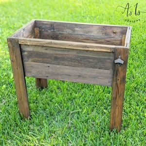 Cooler Stand, STAND ONLY, Standing Rustic Wood Drink Cooler, Guys Birthday, Outdoor, Sports Tailgate Football Party, Spring, Mothers Father image 4