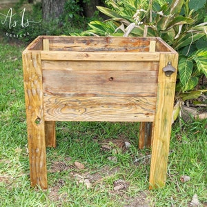 Cooler Stand, STAND ONLY, Standing Rustic Wood Drink Cooler, Guys Birthday, Outdoor, Sports Tailgate Football Party, Spring, Mothers Father image 8