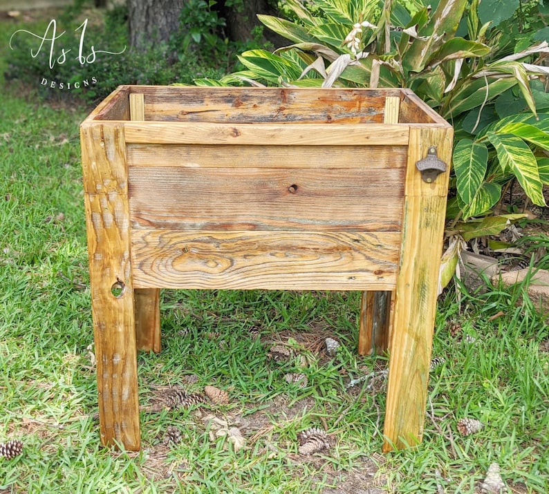 Cooler Stand, STAND ONLY, Standing Rustic Wood Drink Cooler, Guys Birthday, Outdoor, Sports Tailgate Football Party, Spring, Mothers Father image 8