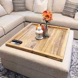 Rustic Reclaimed Wood Ottoman Tray: Oversized Coffee Table
