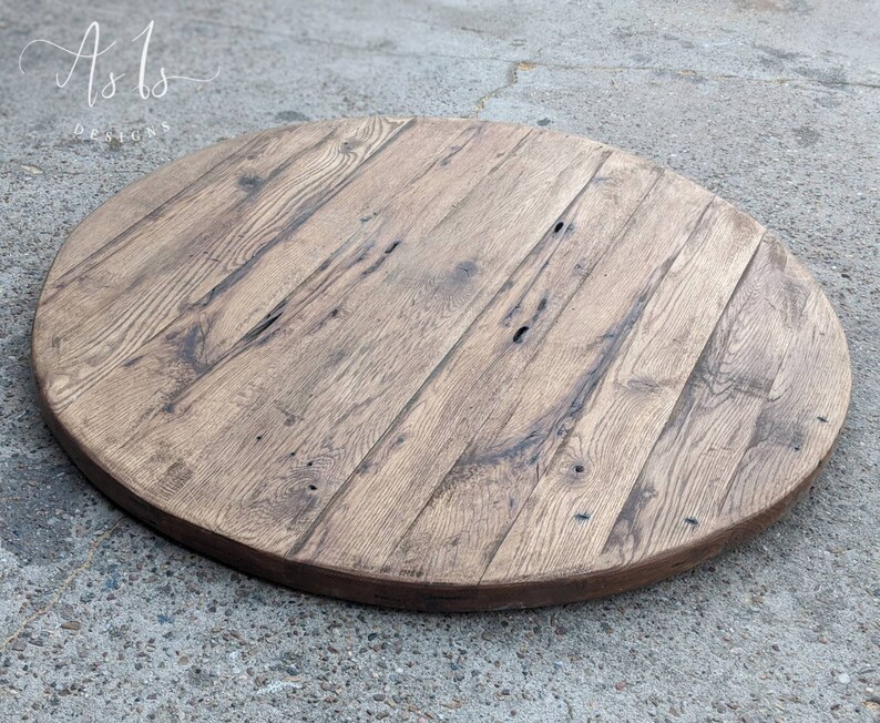 Round Wood Ottoman Tray Oversized Ottoman Coffee Table Etsy