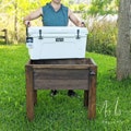 Rustic Reclaimed Wood Cooler Stand: Outdoor Party Accessory