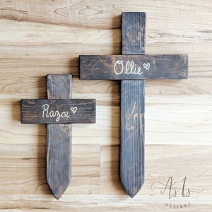 Memorial Cross, Reclaimed Wood Cross, Christian, Grave Marker, Pet Memorial, Hand Engraved, Pet Memorial, Personalized Remembrance, RIP