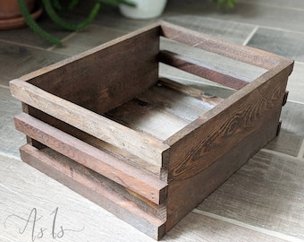 Wood Storage Crate, Farmhouse Decor, Wooden Soap Display, Bathroom Caddy, Desk Supply Organizer, Craft Room, Spring, Mothers Day Father Gift