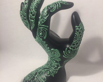Henna Hand Ring Holder, Decorative Jewelry Display
