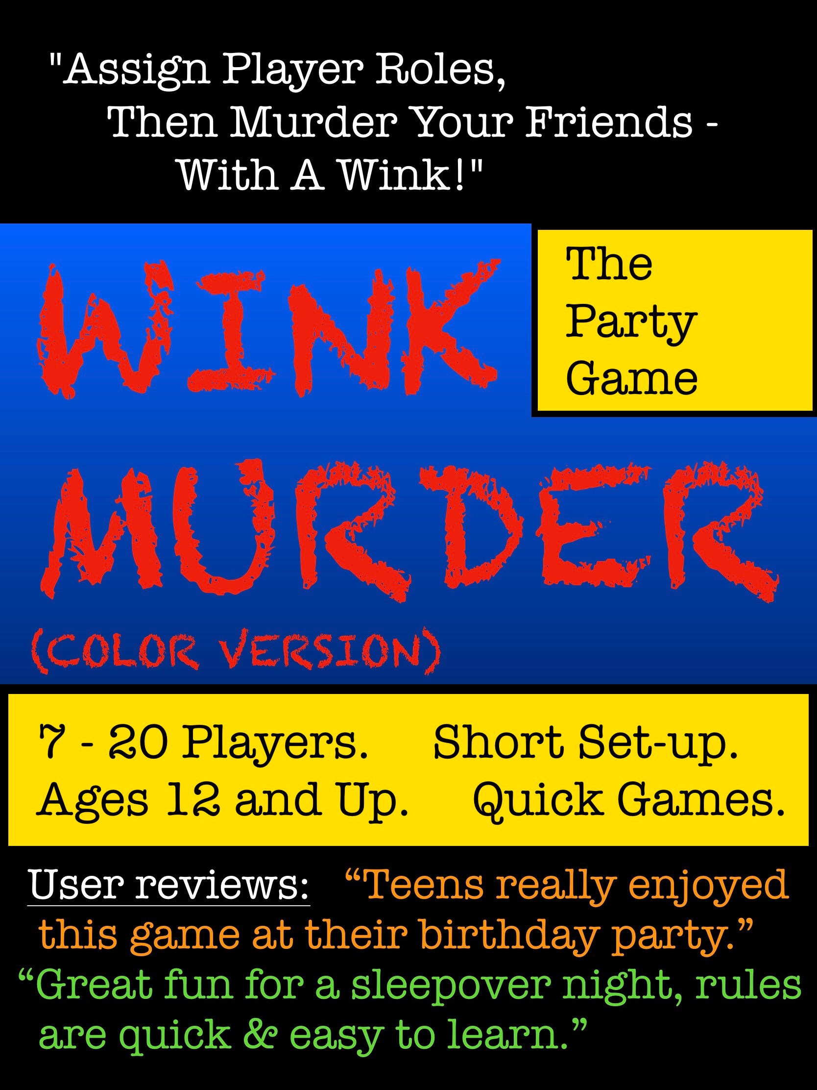 Cheap And Stylish Enjoy Free Worldwide Shipping Wink Murder Game Rules PDF Sleepover Slumber 