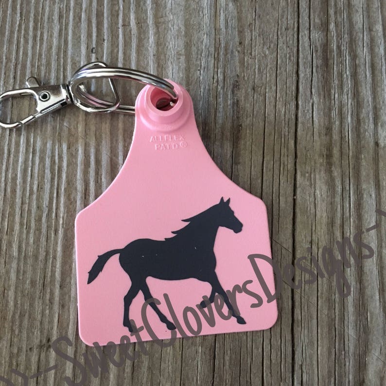 Cattle Tag Keychains Personaized livestock swine show Etsy