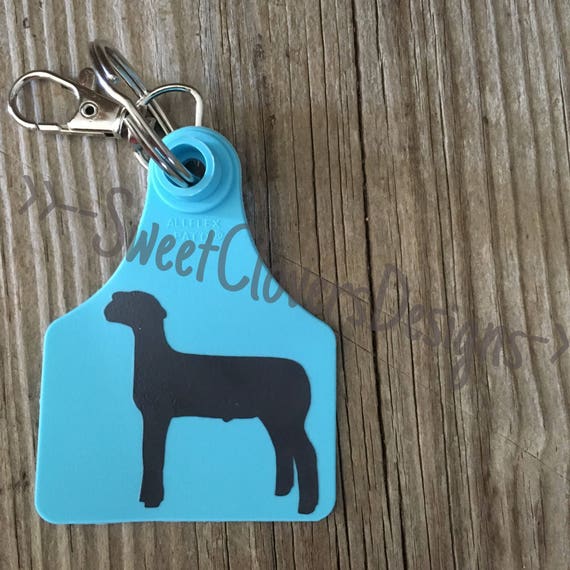 Cattle Tag Keychains Personaized livestock swine show Etsy