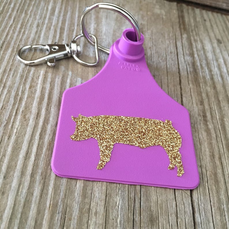 Cattle Tag Keychains Personaized livestock swine show Etsy