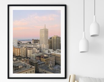 San Francisco Sonnenuntergang Druck | Wolkenkratzer Fotografie Fotodruck (Digitaler Download)