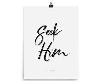 Seek Him - Inspirierender Spruch Kunstdruck