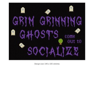 Grim grinsende Geister Kreuzstichmuster PDF