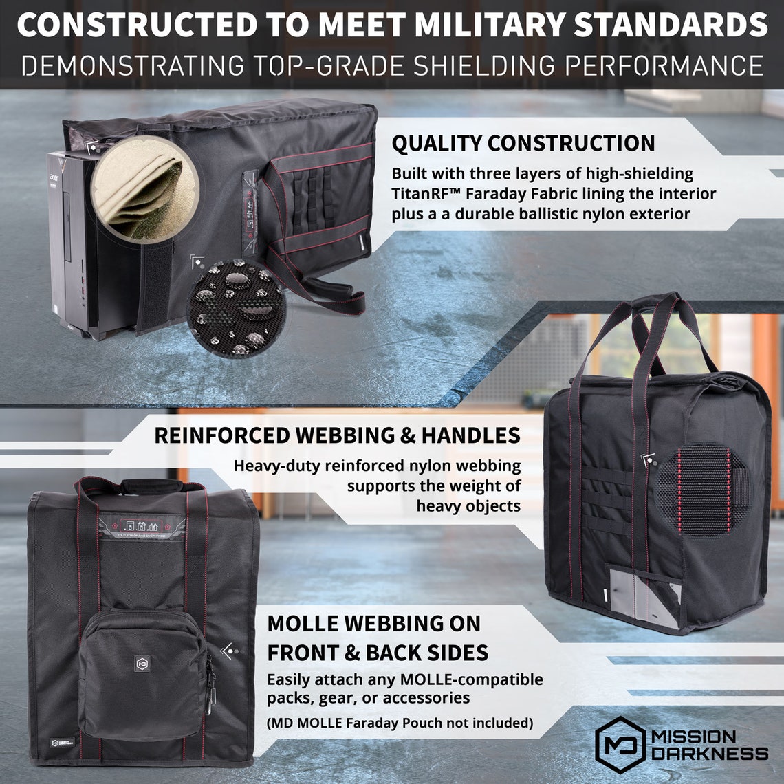 Mission Darkness T10 Faraday Bag for Computer Towers & XL